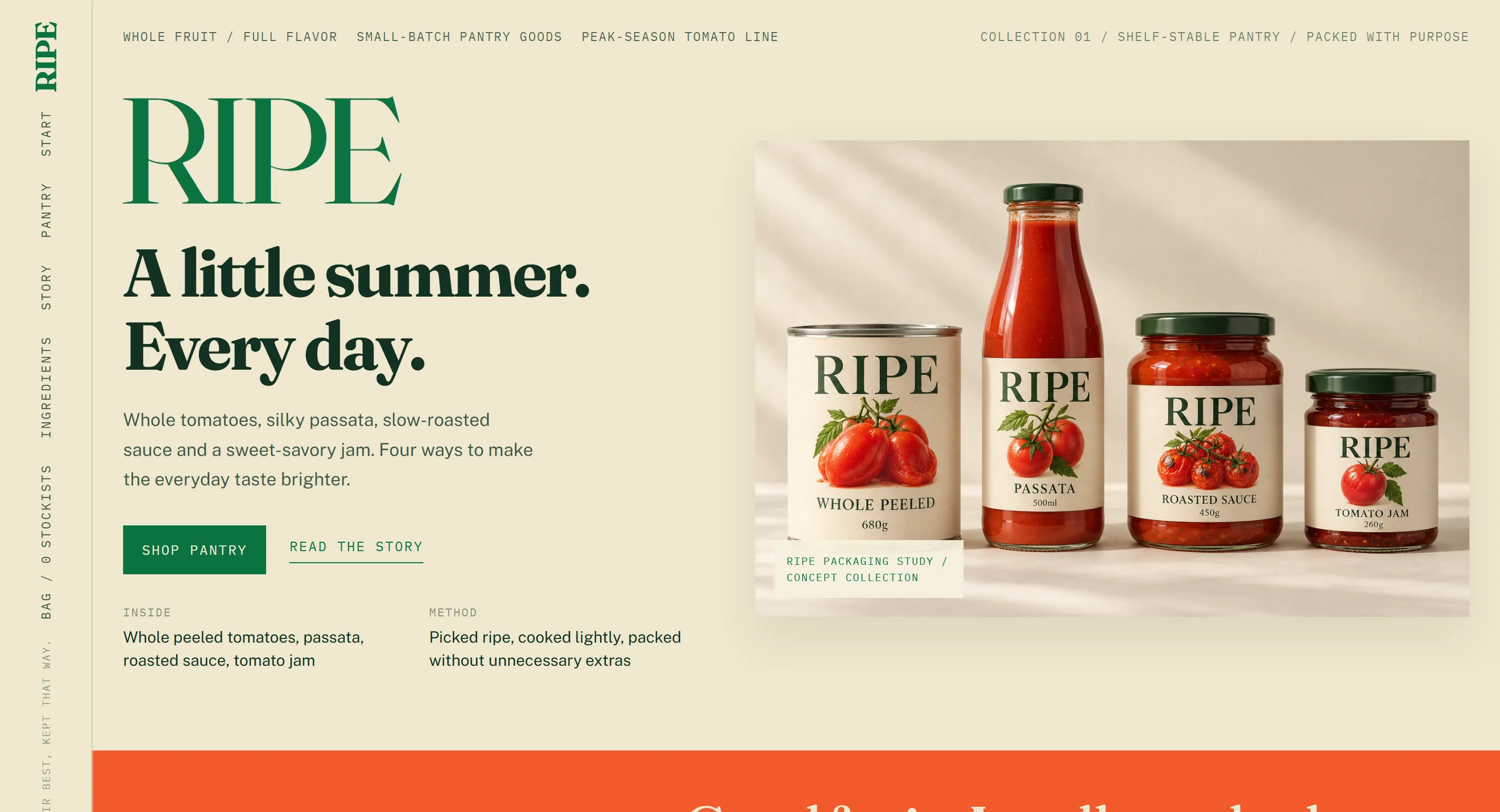 RIPE pantry brand website