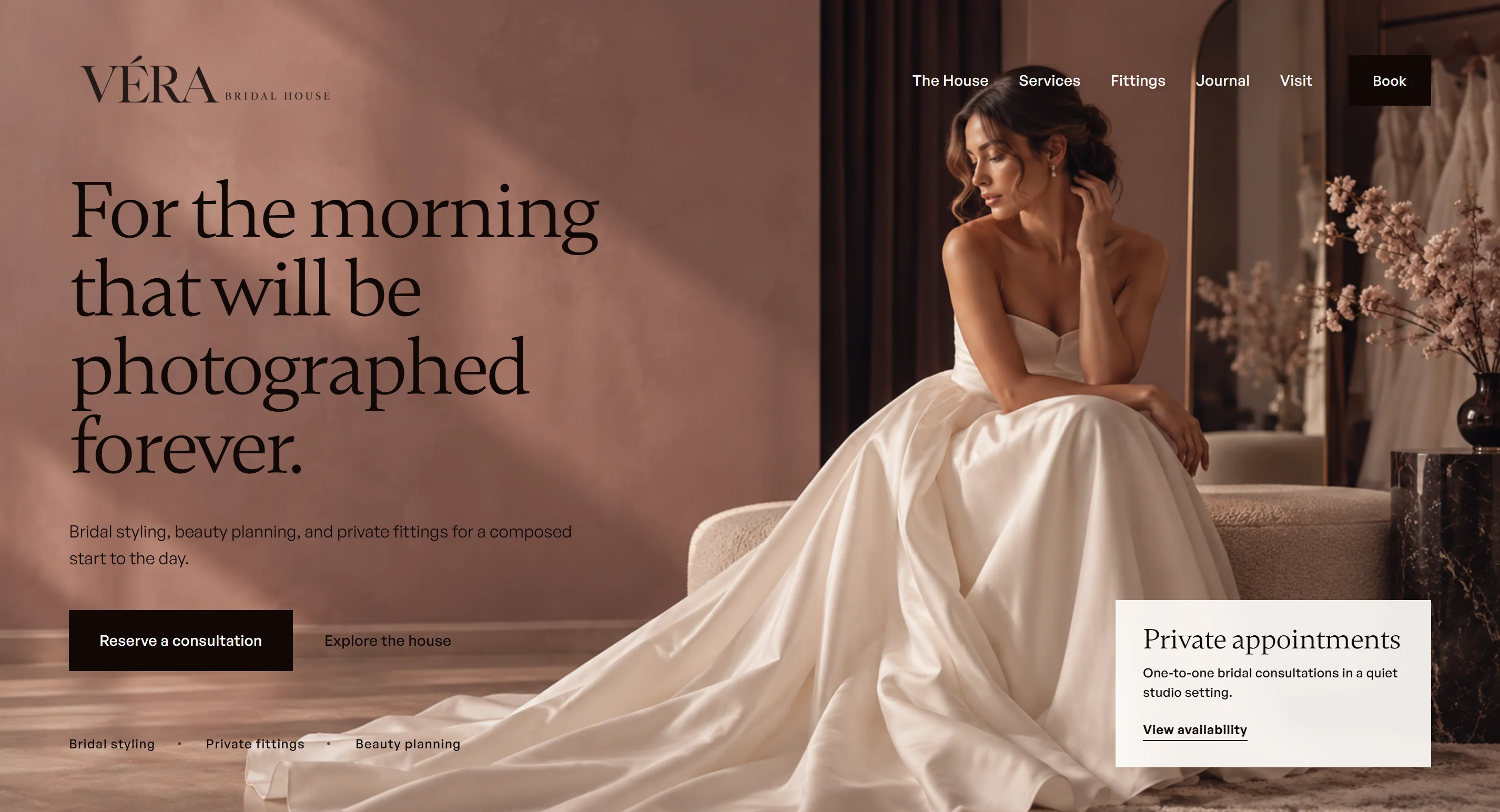 VÉRA bridal house website concept