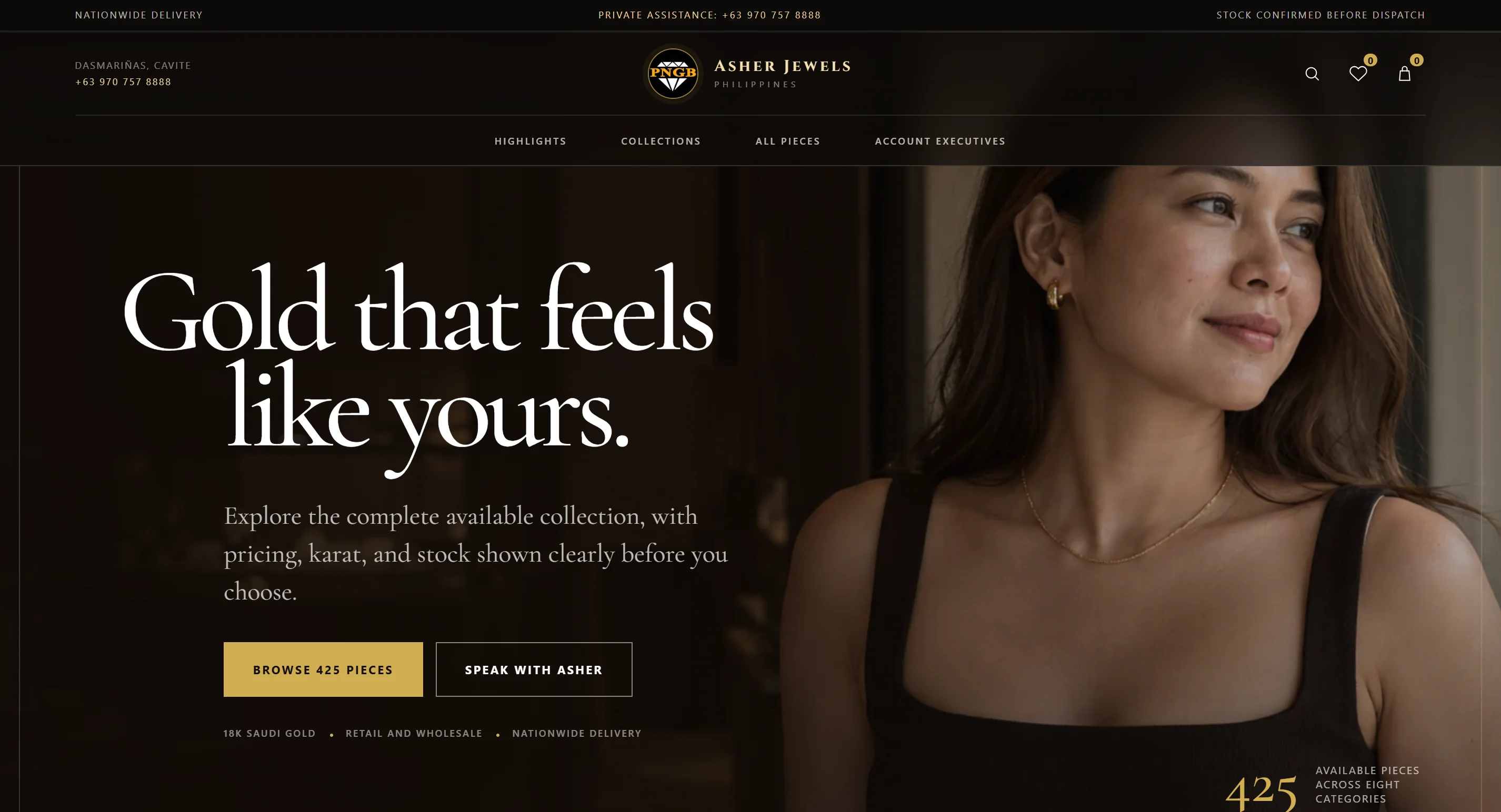 ASHER JEWELS website preview