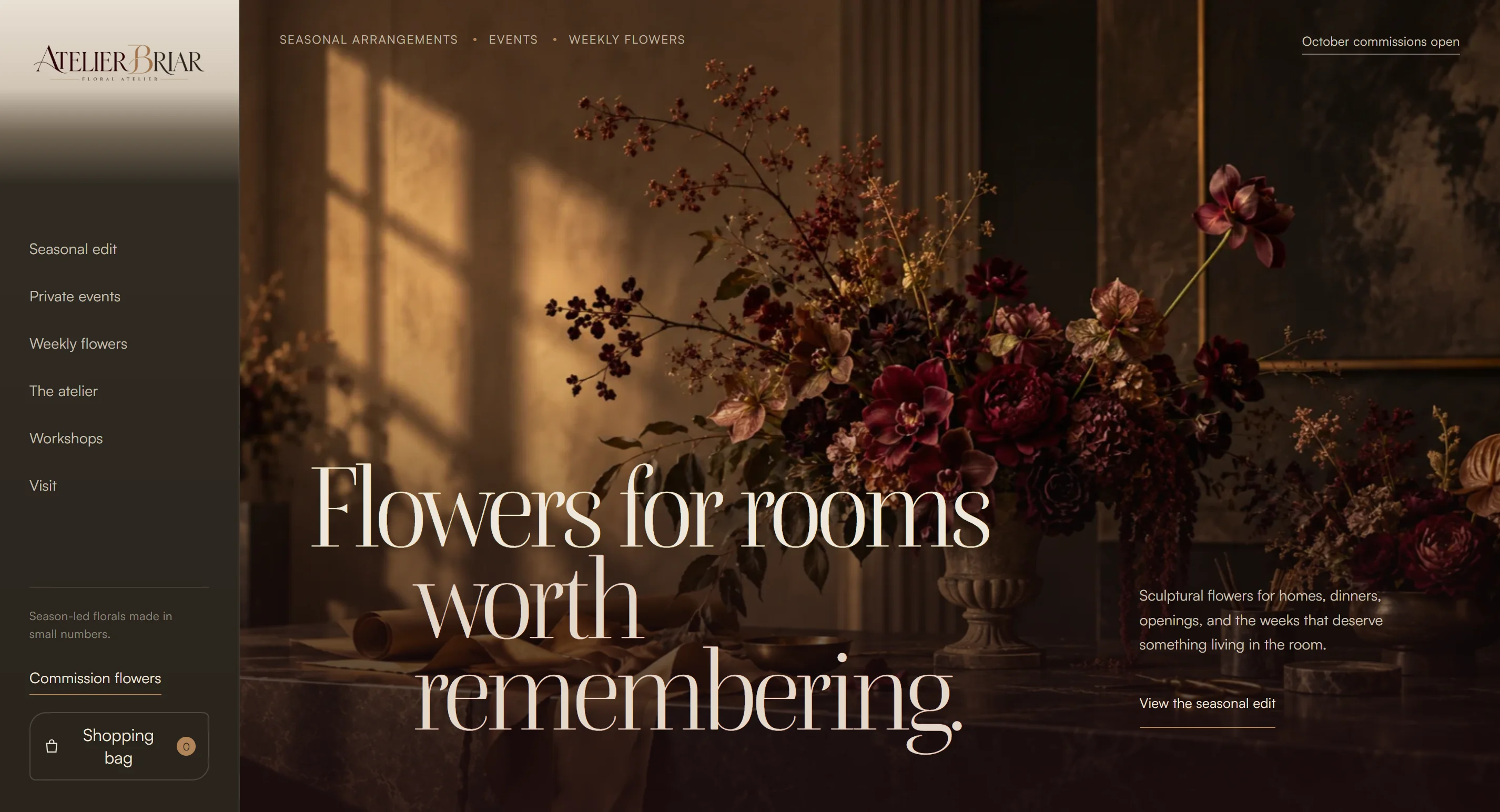 ATELIER BRIAR premium florist website