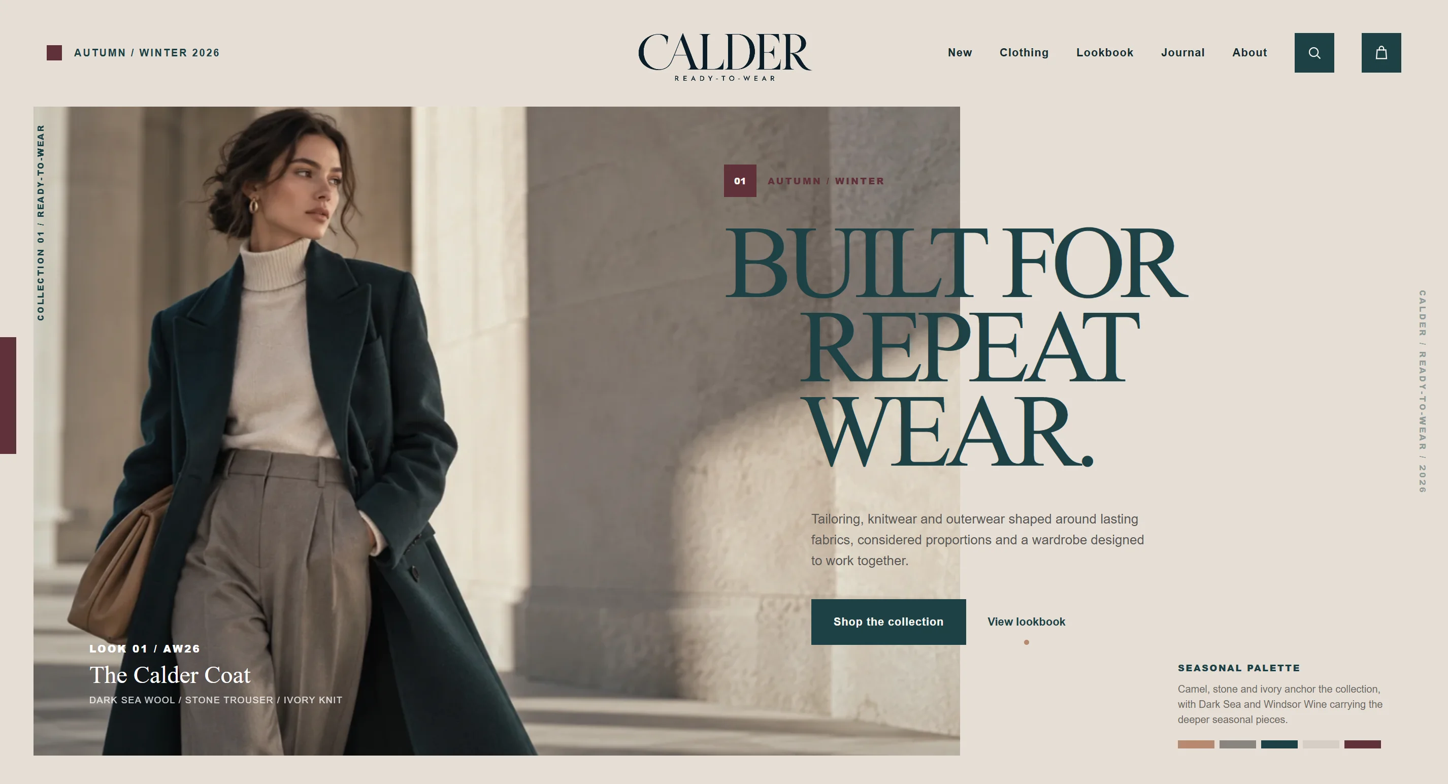 CALDER fashion website concept