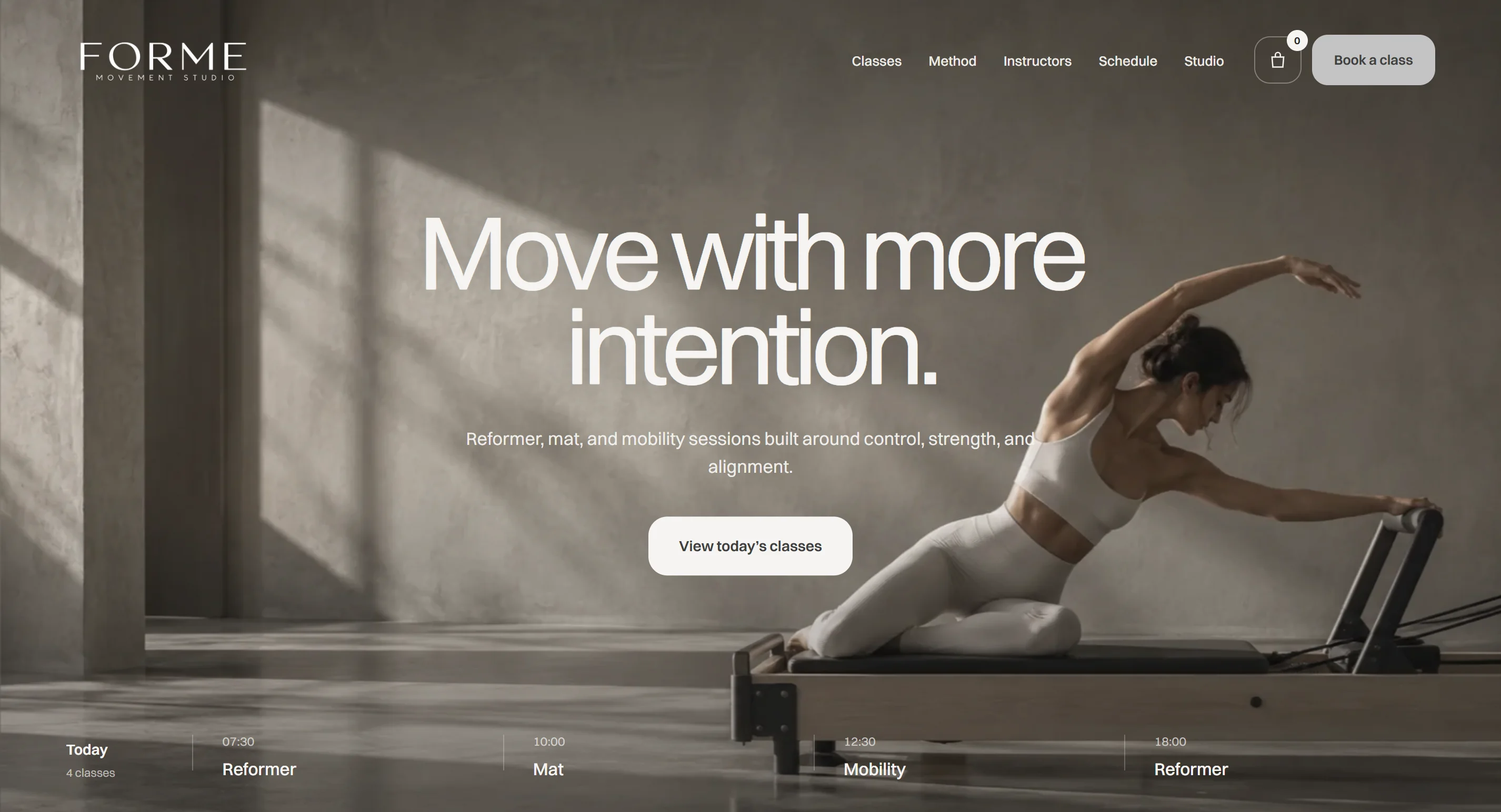 FORME movement studio website